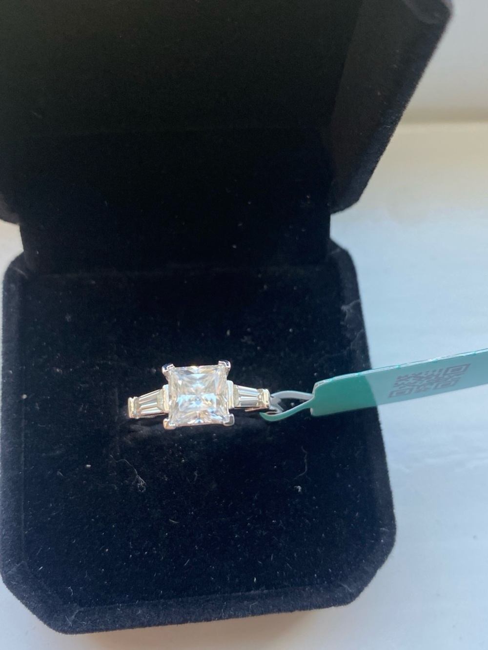 Asscher Cut Moissanite Ring Size 8